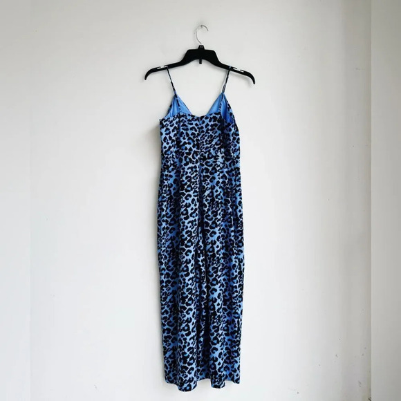 BANANA REPUBLIC | Blue Animal Print Wide Leg Jumpsuit | 2 - Picture 4 of 5